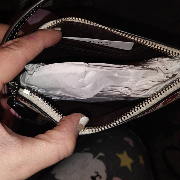 Coach White and Red Floral Wristlet - Picture 5 of 5